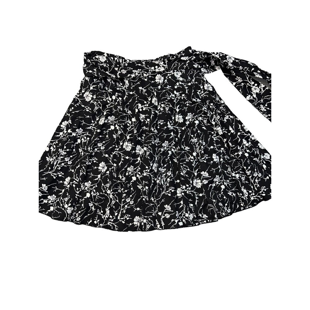 Aryeh Skirt Womens Size S Black White Floral Mini Pleated Lined Cotton